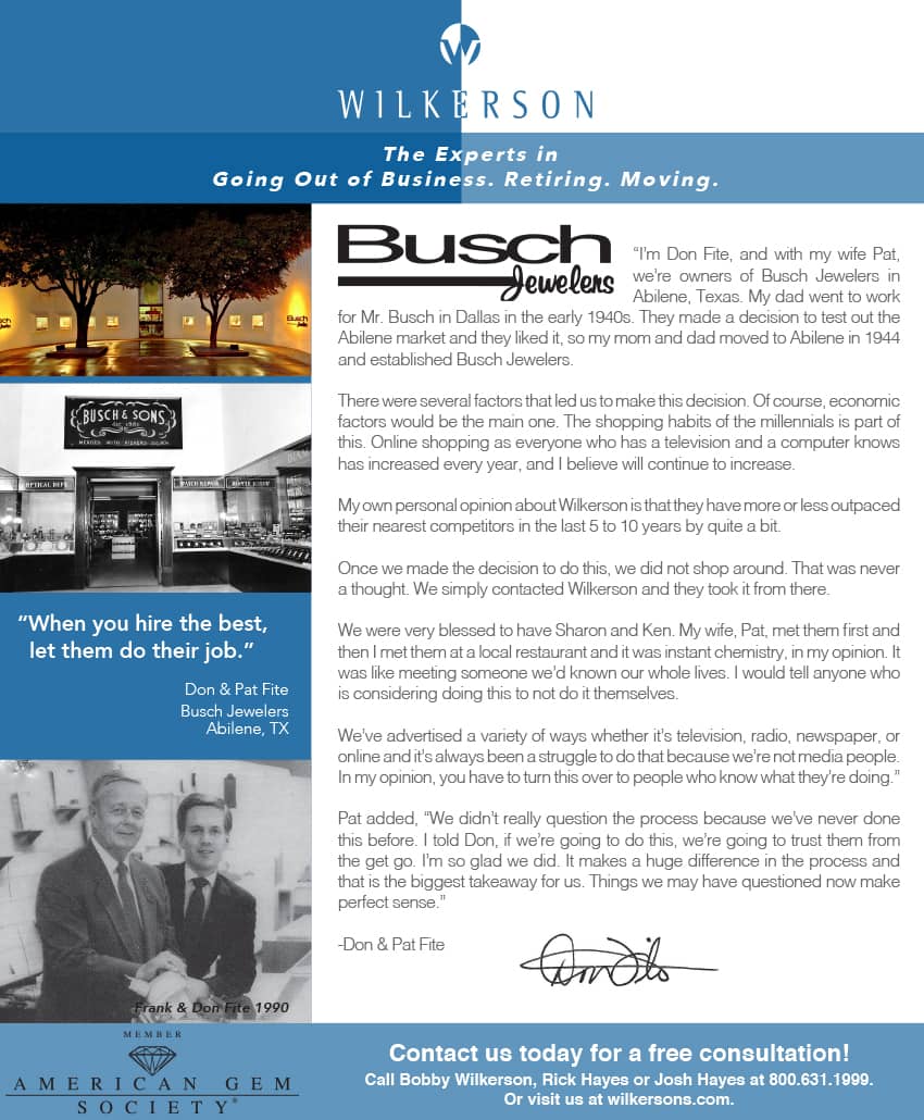 Photo from jewelry sale at Busch Jewelers