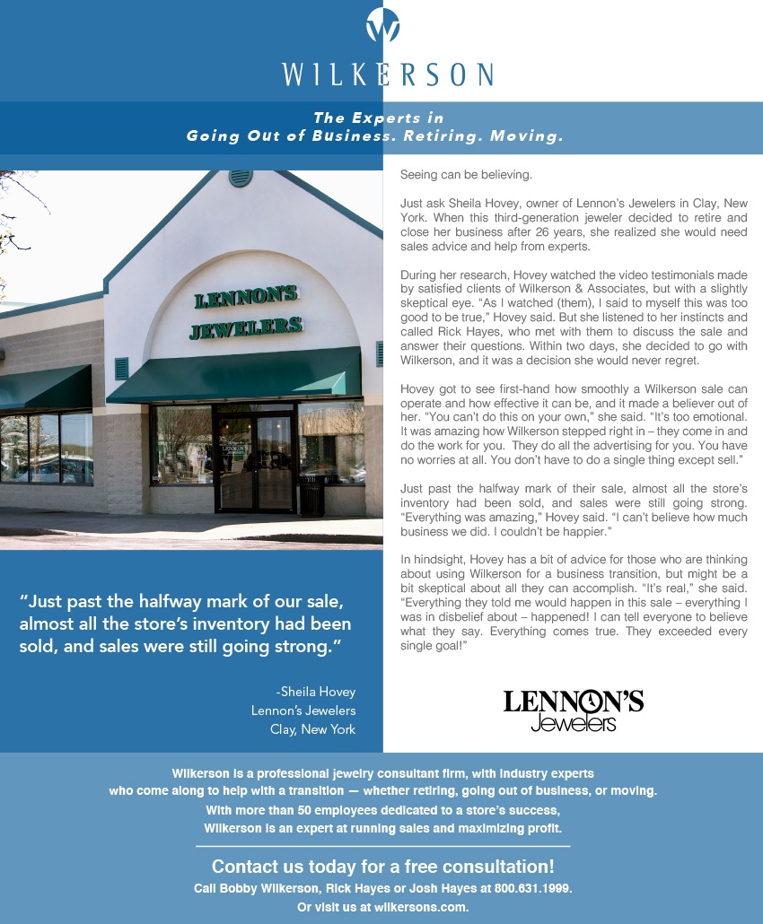 Photo from jewelry sale at Lennon’s Jewelers