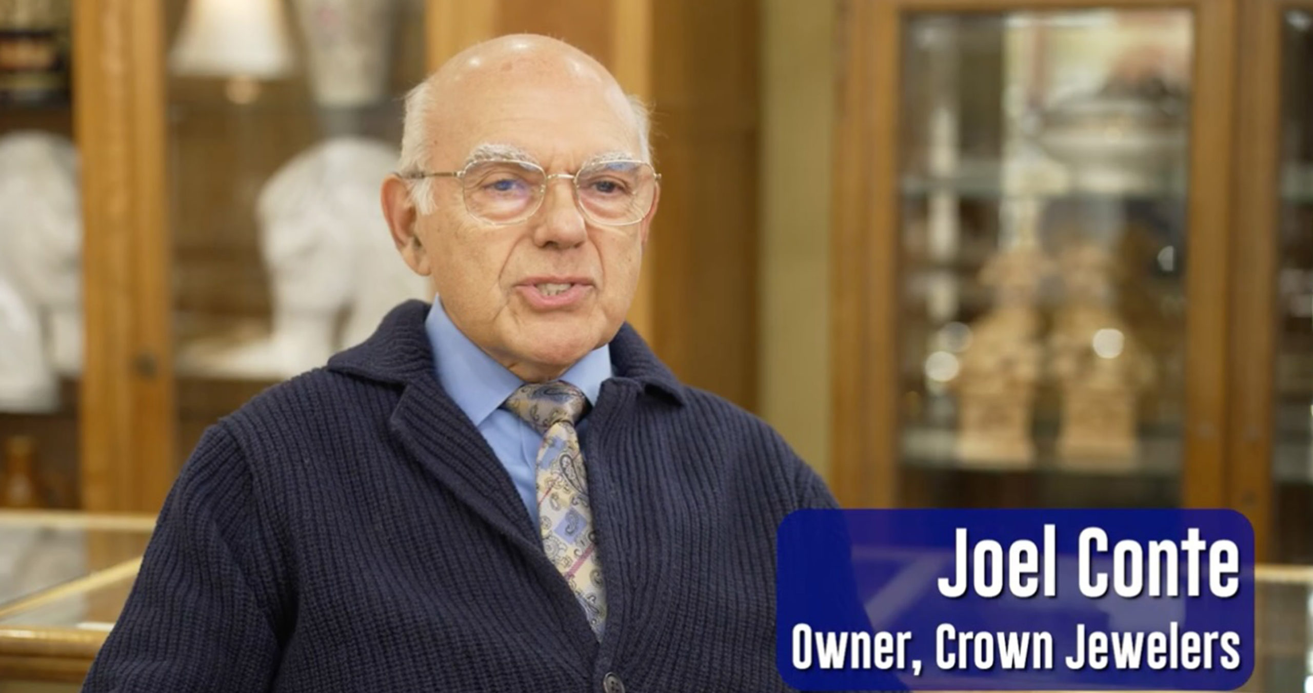 Still image from the video about the jewelry sale at Crown Jewelers