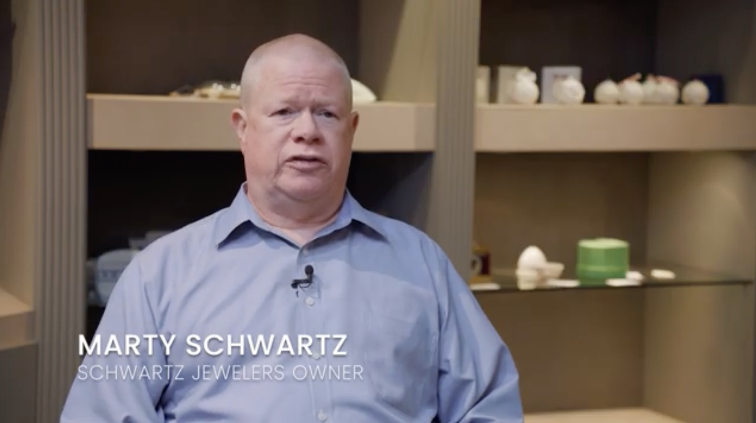 Still image from the video about the jewelry sale at Schwartz Jewelers